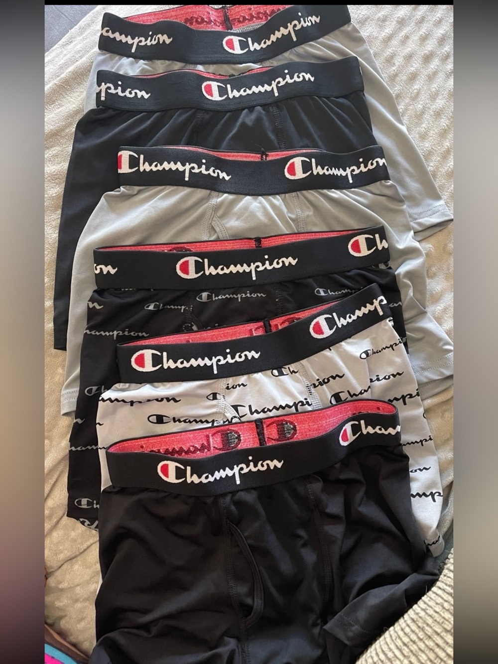 Champion Kids' Athletic Shorts & Bottoms in Black, Gray, Red Accents